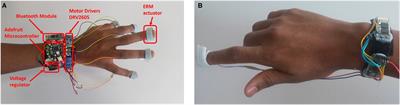 Wearable Vibrotactile Haptic Device for Stiffness Discrimination during Virtual Interactions